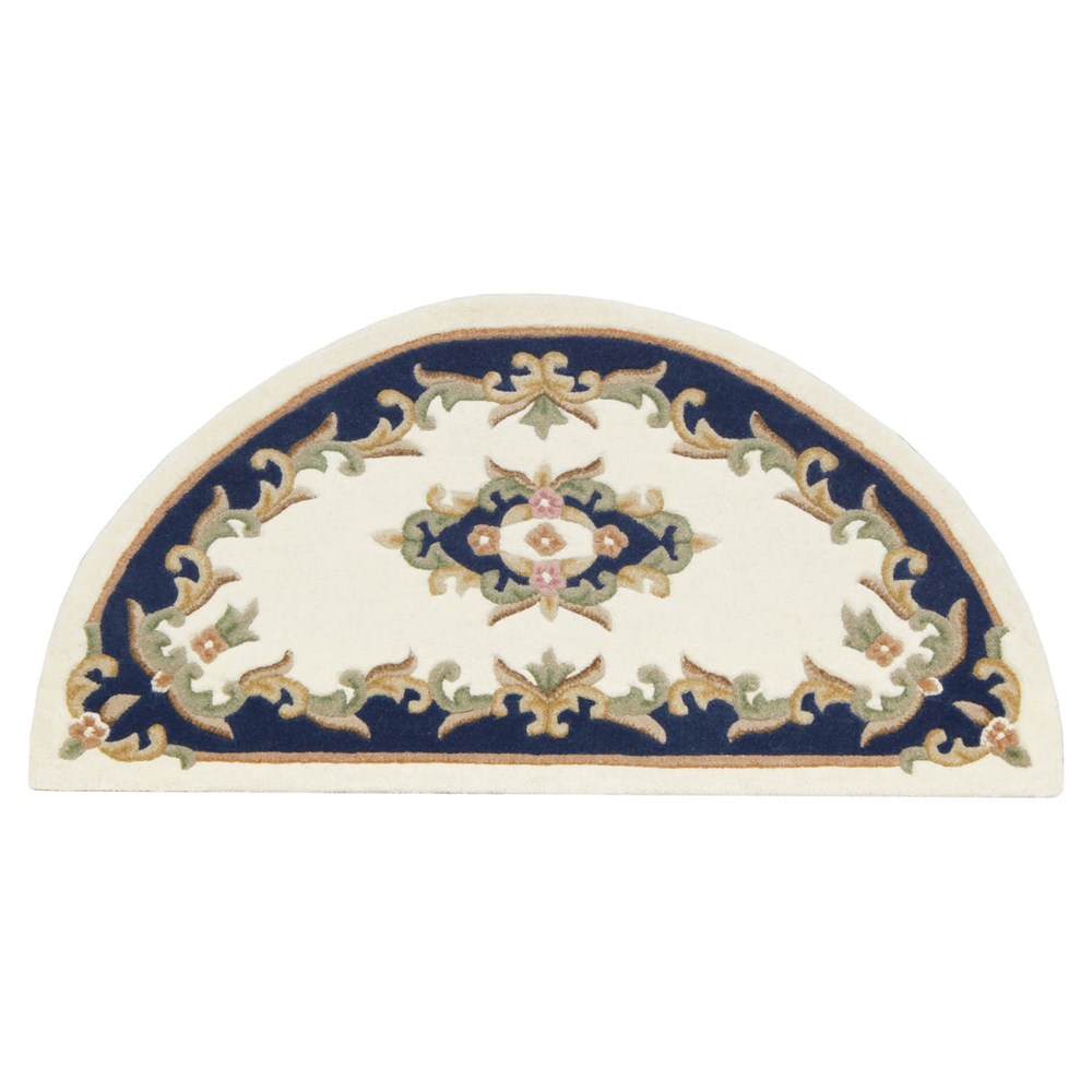 Royal Aubusson Half Moon rugs in Cream Blue